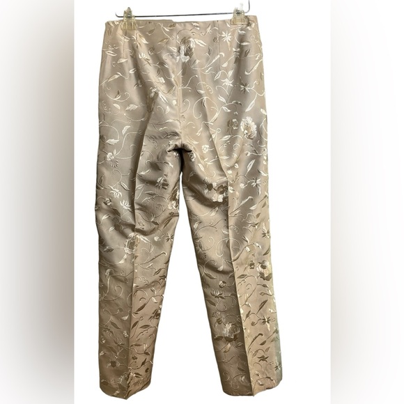 La Femme Gilar | Silk Floral Embroidered Pants Size 6 - Picture 6 of 6